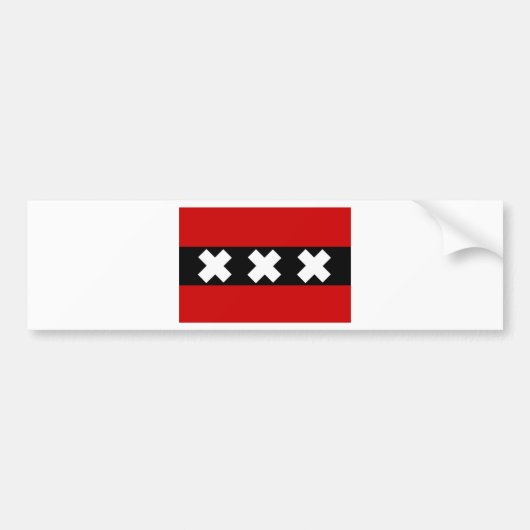 Vlag van Amsterdam Bumpersticker (Voorkant)