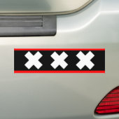 vlag van Amsterdam Bumpersticker (Op auto)