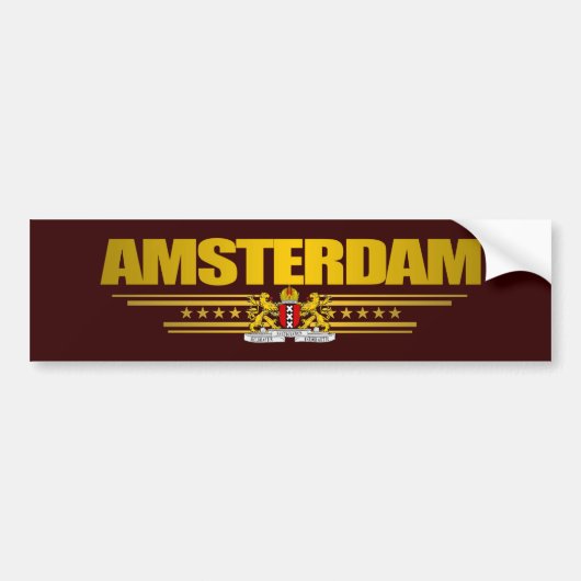 Vlag van Amsterdam Bumpersticker (Voorkant)