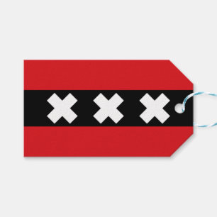 Vlag van Amsterdam Cadeaulabel