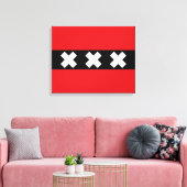 Vlag van Amsterdam Canvas Afdruk (Insitu (Woonkamer))