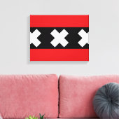 Vlag van Amsterdam Canvas Afdruk (Insitu (Woonkamer))