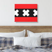 Vlag van Amsterdam Canvas Afdruk (Insitu (Slaapkamer))
