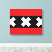 Vlag van Amsterdam Canvas Afdruk (Insitu (Houten vloer))