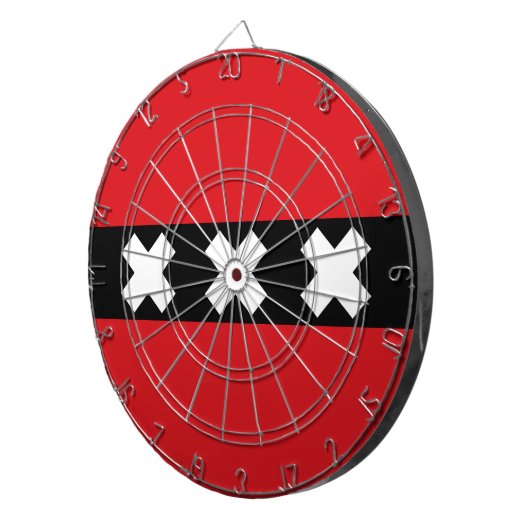 Vlag van Amsterdam Dartbord (Voorkant Rechts)