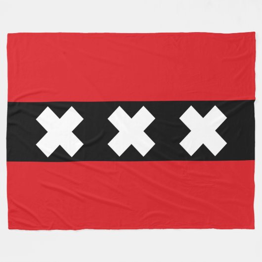 Vlag van Amsterdam Fleece Deken (Voorkant (Horizontaal))