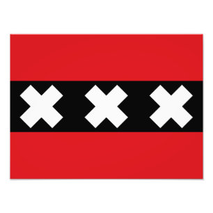 Vlag van Amsterdam Foto Afdruk