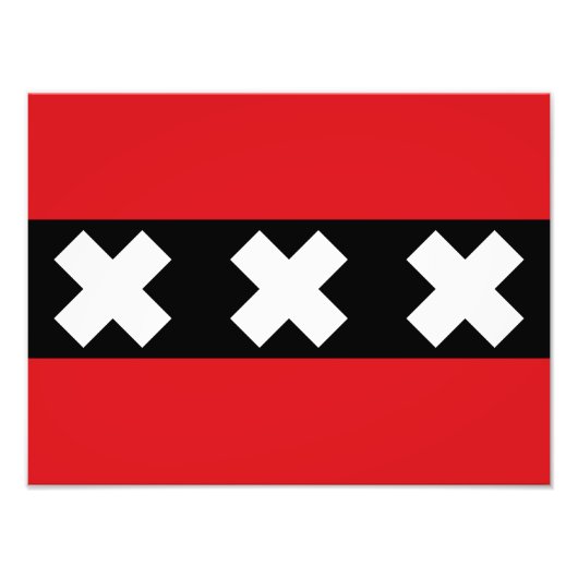 Vlag van Amsterdam Foto Afdruk (Voorkant)
