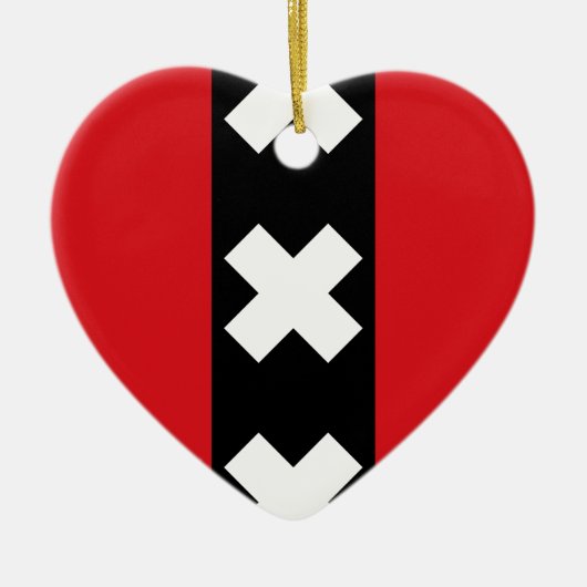 Vlag van Amsterdam Keramisch Ornament (Voorkant)