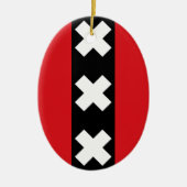 Vlag van Amsterdam Keramisch Ornament (Voorkant)