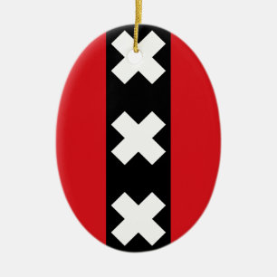 Vlag van Amsterdam Keramisch Ornament