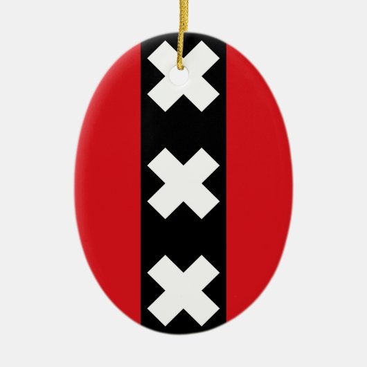 Vlag van Amsterdam Keramisch Ornament (Voorkant)