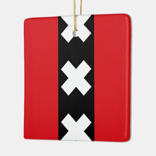 Vlag van Amsterdam Keramisch Ornament (Links)