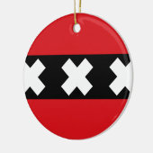 Vlag van Amsterdam Keramisch Ornament (Links)