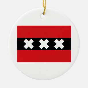 Vlag van Amsterdam Keramisch Ornament