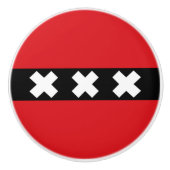 Vlag van Amsterdam Keramische Knop (Voorkant)
