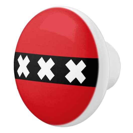 Vlag van Amsterdam Keramische Knop (Rechts)
