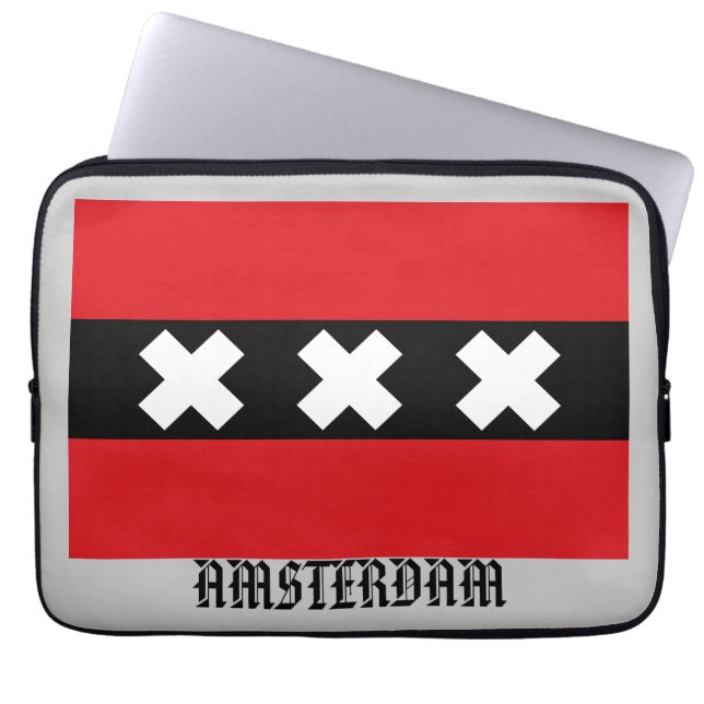 Vlag van Amsterdam Laptop Sleeve (Voorkant)