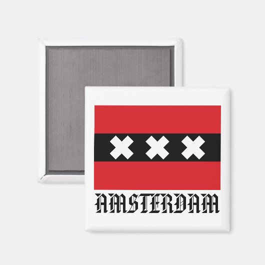 Vlag van Amsterdam Magneet (Voorkant / Achterkant)