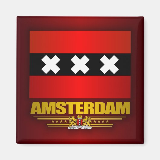 Vlag van Amsterdam Magneet (Voorkant)