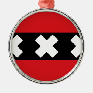 Vlag van Amsterdam Metalen Ornament
