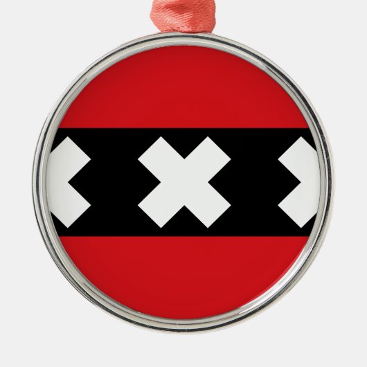 Vlag van Amsterdam Metalen Ornament (Voorkant)