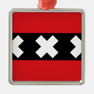 Vlag van Amsterdam Metalen Ornament