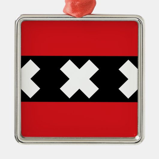 Vlag van Amsterdam Metalen Ornament (Voorkant)