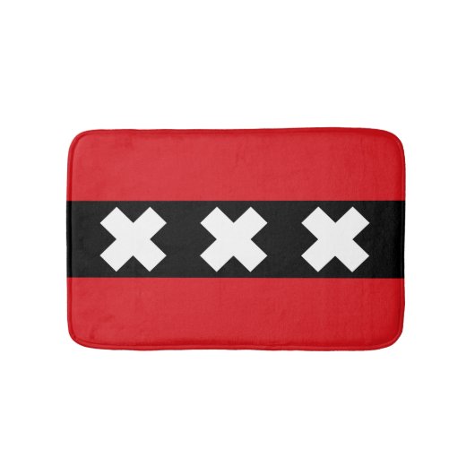 Vlag van Amsterdam, Nederland Badmat (Voorkant)