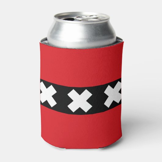 Vlag van Amsterdam, Nederland Blikjeskoeler (Blikje Voorkant)