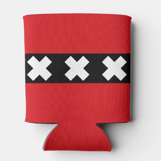 Vlag van Amsterdam, Nederland Blikjeskoeler (Achterkant)