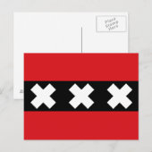 Vlag van Amsterdam, Nederland Briefkaart (Voorkant / Achterkant)