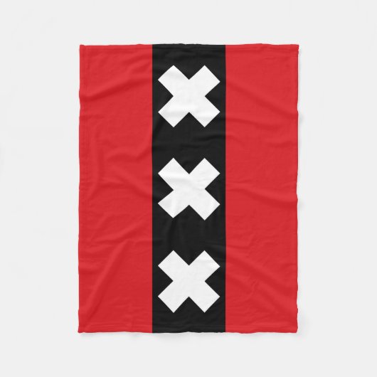 Vlag van Amsterdam, Nederland Fleece Deken (Voorkant)