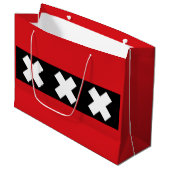 Vlag van Amsterdam, Nederland Groot Cadeauzakje (Voorkant Gekanteld)