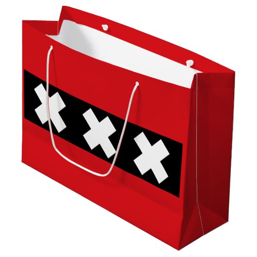 Vlag van Amsterdam, Nederland Groot Cadeauzakje (Voorkant Gekanteld)