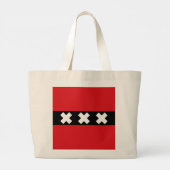Vlag van Amsterdam, Nederland Grote Tote Bag (Achterkant)