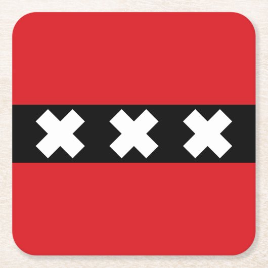 Vlag van Amsterdam, Nederland Kartonnen Onderzetters (Voorkant)