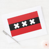Vlag van Amsterdam, Nederland Rechthoekige Sticker (Envelop)