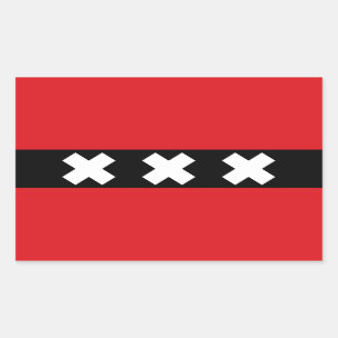 Vlag van Amsterdam, Nederland Rechthoekige Sticker