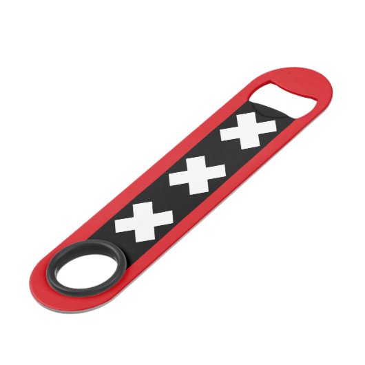 Vlag van Amsterdam, Nederland Speed Flessenopener (Voorkant Gekanteld)