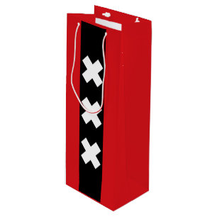 Vlag van Amsterdam, Nederland Wijn Cadeautas
