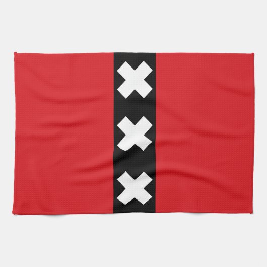 Vlag van Amsterdam, Nederlandse Canvas tas Theedoek (Horizontaal)