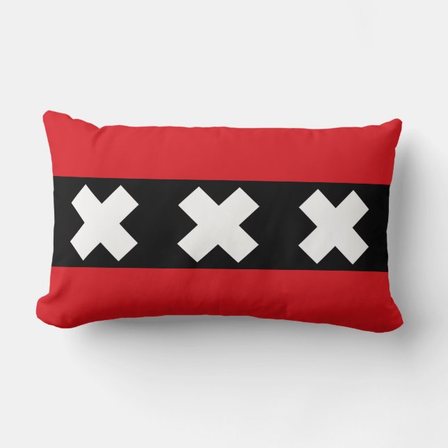 Vlag van Amsterdam, Nederlandse Lumbar Pillow Kussen (Voorkant)
