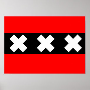 Vlag van Amsterdam Poster