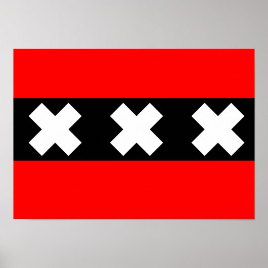 Vlag van Amsterdam Poster (Voorkant)