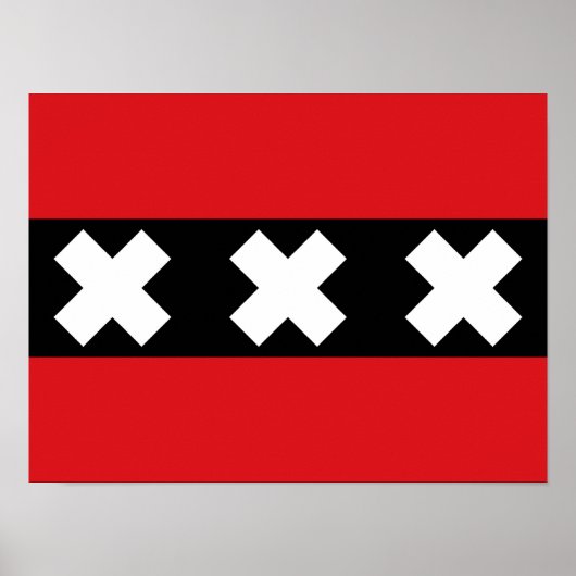 Vlag van Amsterdam Poster (Voorkant)