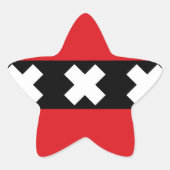 Vlag van Amsterdam Ster Sticker (Voorkant)