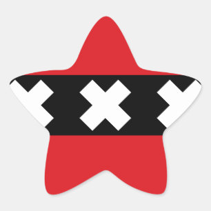 Vlag van Amsterdam Ster Sticker