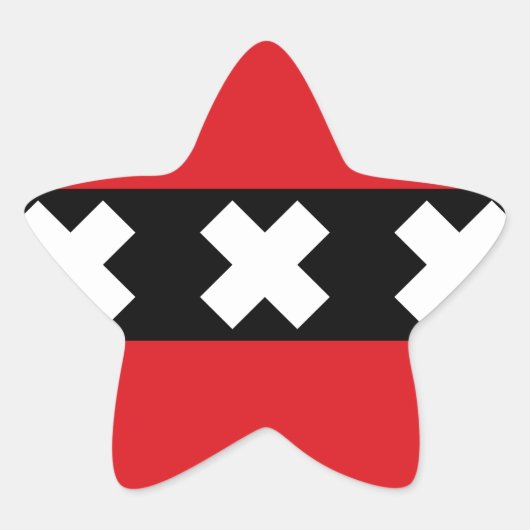 Vlag van Amsterdam Ster Sticker (Voorkant)