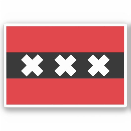 Vlag van Amsterdam Sticker (Voorkant)